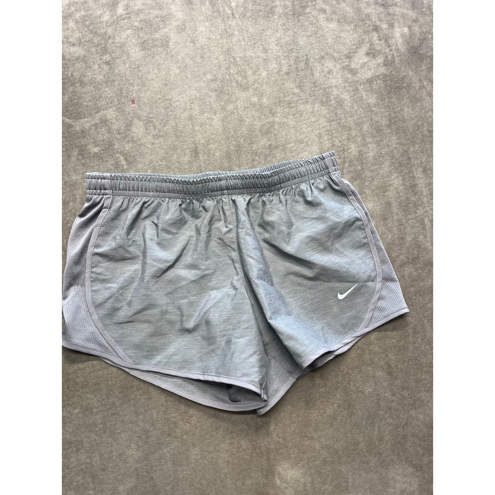 Nike Light Gray Athletic Shorts with White Swoosh